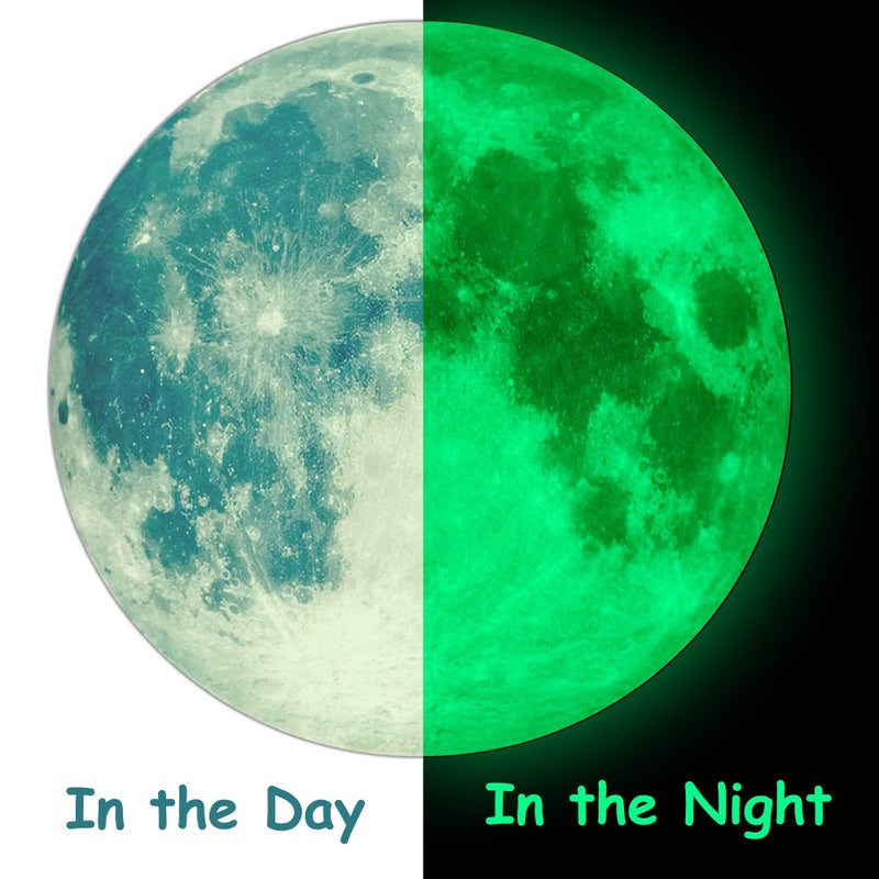 MAFOX Glow in The Dark Wall or Moon Stickers â€“ Luminous Decal Stickers for Simulated Moon Effect at Night â€“ Ideal Kids Decor or Adults â€“ for Kids Boys Girls - Image 2